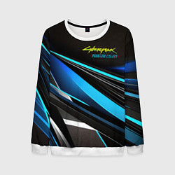 Мужской свитшот Cyberpunk 2077 phantom liberty black blue abstract