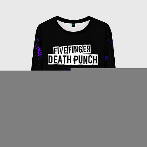 Мужской свитшот Five Finger Death Punch purple grunge / 3D-Черный – фото 1