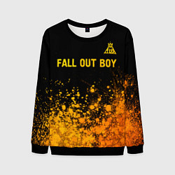 Мужской свитшот Fall Out Boy - gold gradient: символ сверху