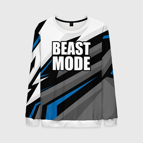 Мужской свитшот Beast mode - blue sport / 3D-Белый – фото 1