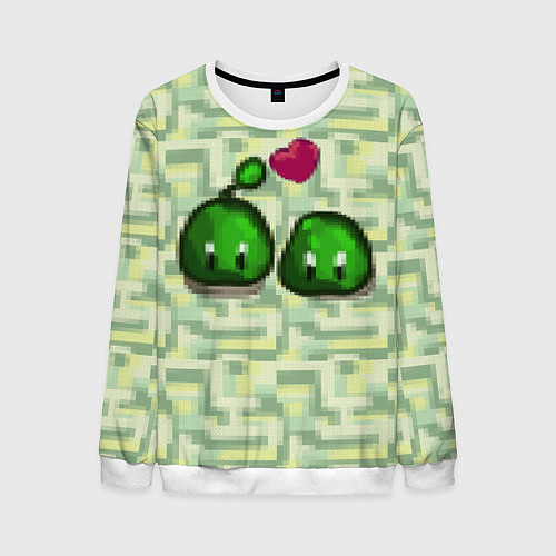 Мужской свитшот Зеленые слаймы стардью / 3D-Белый – фото 1