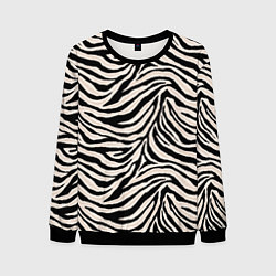Свитшот мужской Полосатая шкура зебры, белого тигра, цвет: 3D-черный