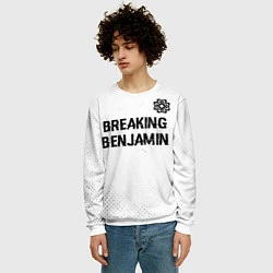 Свитшот мужской Breaking Benjamin glitch на светлом фоне: символ с, цвет: 3D-белый — фото 2