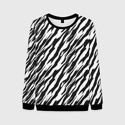 Свитшот мужской Полосатая шкура зебры, цвет: 3D-черный