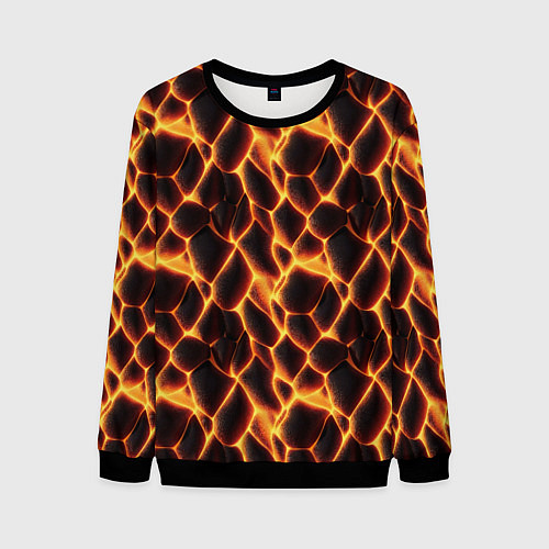 Мужской свитшот Раскалённые камни лавы / 3D-Черный – фото 1