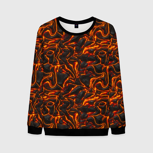 Мужской свитшот Огненная лава / 3D-Черный – фото 1