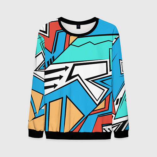 Мужской свитшот Ломанные линии / 3D-Черный – фото 1