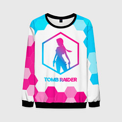 Свитшот мужской Tomb Raider neon gradient style, цвет: 3D-черный