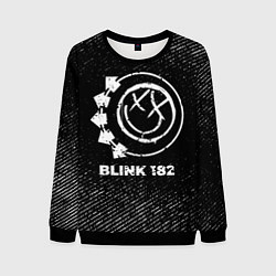 Мужской свитшот Blink 182 с потертостями на темном фоне