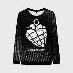 Мужской свитшот Green Day с потертостями на темном фоне