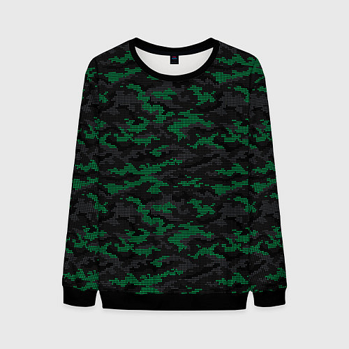 Мужской свитшот Точечный камуфляжный узор Spot camouflage pattern / 3D-Черный – фото 1