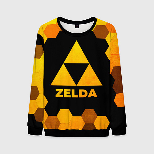 Мужской свитшот Zelda - gold gradient / 3D-Черный – фото 1