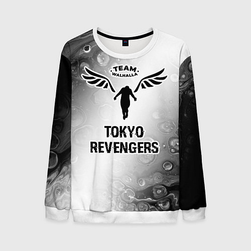 Мужской свитшот Tokyo Revengers glitch на светлом фоне / 3D-Белый – фото 1