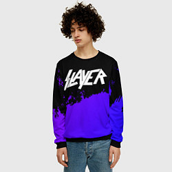 Свитшот мужской Slayer purple grunge, цвет: 3D-черный — фото 2