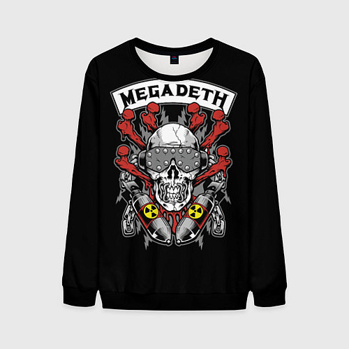 Мужской свитшот Megadeth - ядерный череп / 3D-Черный – фото 1