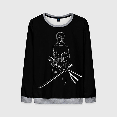 Мужской свитшот Roronoa Zoro - One Piece / 3D-Меланж – фото 1