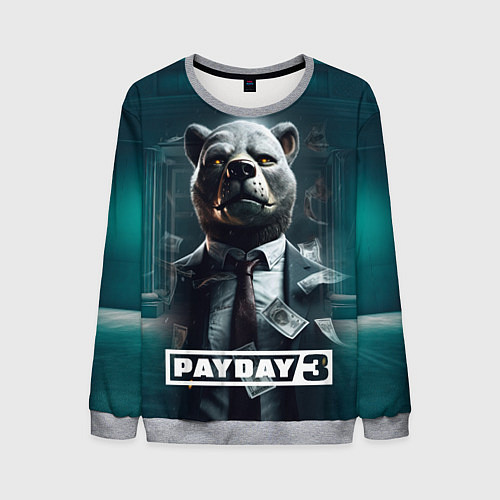 Мужской свитшот Payday 3 bear / 3D-Меланж – фото 1