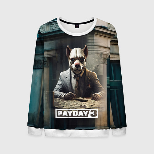 Мужской свитшот Payday 3 dog / 3D-Белый – фото 1
