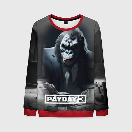 Мужской свитшот Payday 3 big gorilla / 3D-Красный – фото 1