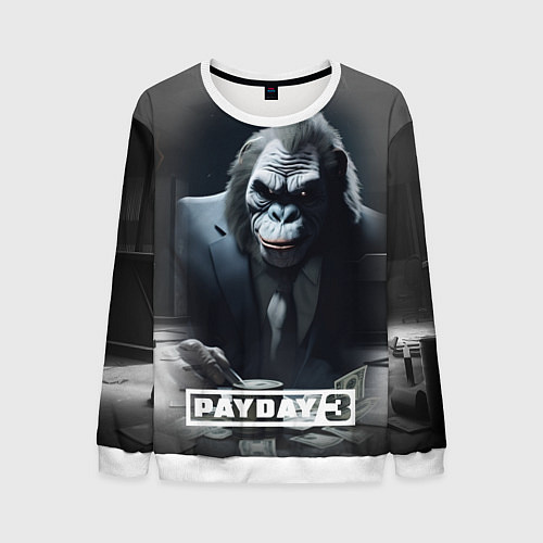 Мужской свитшот Payday 3 big gorilla / 3D-Белый – фото 1