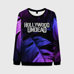 Свитшот мужской Hollywood Undead neon monstera, цвет: 3D-черный