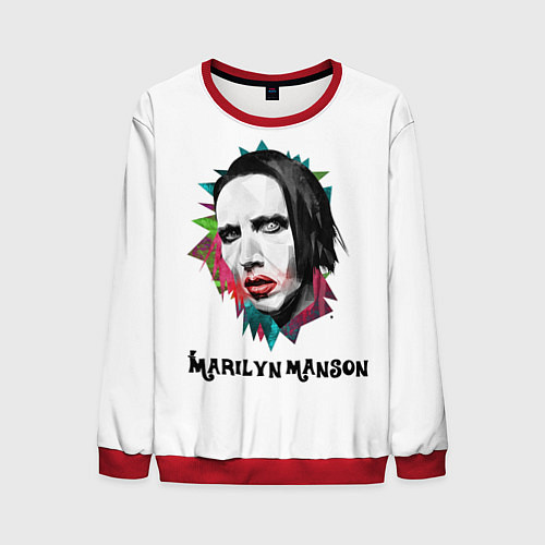 Мужской свитшот Marilyn Manson art / 3D-Красный – фото 1