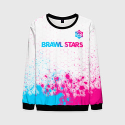 Мужской свитшот Brawl Stars neon gradient style: символ сверху