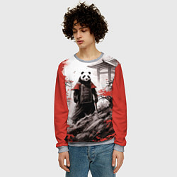 Свитшот мужской Panda samurai, цвет: 3D-меланж — фото 2