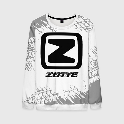 Мужской свитшот Zotye speed на светлом фоне со следами шин / 3D-Белый – фото 1