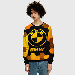 Свитшот мужской BMW - gold gradient, цвет: 3D-черный — фото 2