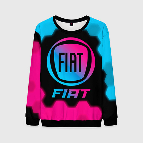 Мужской свитшот Fiat - neon gradient / 3D-Черный – фото 1