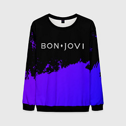 Мужской свитшот Bon Jovi purple grunge