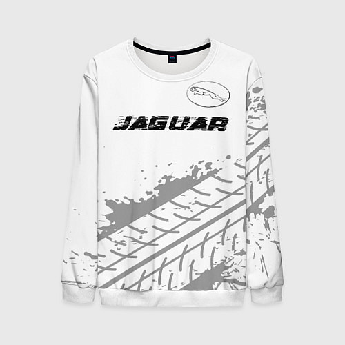 Мужской свитшот Jaguar speed на светлом фоне со следами шин: симво / 3D-Белый – фото 1