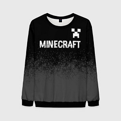 Свитшот мужской Minecraft glitch на темном фоне: символ сверху, цвет: 3D-черный