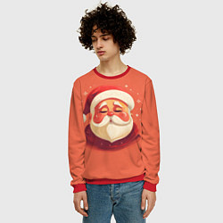 Свитшот мужской Портрет Деда Мороза, цвет: 3D-красный — фото 2