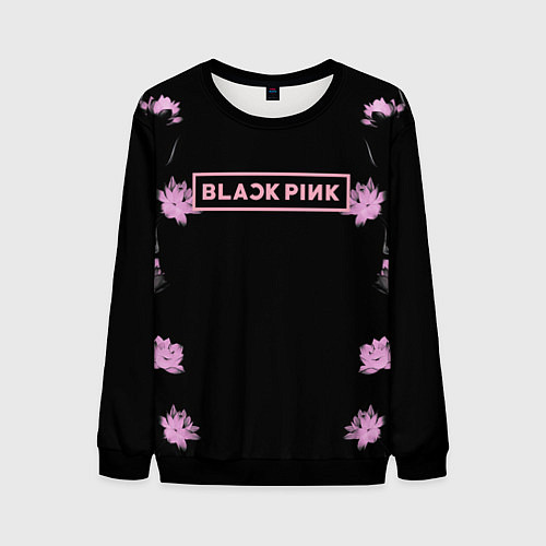 Мужской свитшот Blackpink - flowers / 3D-Черный – фото 1