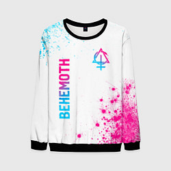 Мужской свитшот Behemoth neon gradient style: надпись, символ