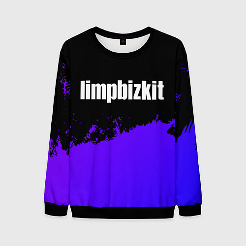 Мужской свитшот Limp Bizkit purple grunge / 3D-Черный – фото 1