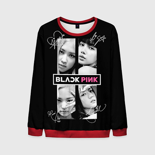 Мужской свитшот Blackpink - Autographs / 3D-Красный – фото 1