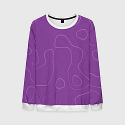 Свитшот мужской Объемные разводы - яркий фиолетовый - узор Хуф и С, цвет: 3D-белый