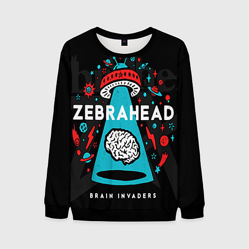 Мужской свитшот Zebrahead brains invaders / 3D-Черный – фото 1