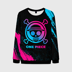 Свитшот мужской One Piece - neon gradient, цвет: 3D-черный