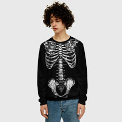 Свитшот мужской Скелет человека, цвет: 3D-черный — фото 2