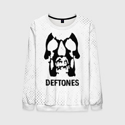 Мужской свитшот Deftones glitch на светлом фоне