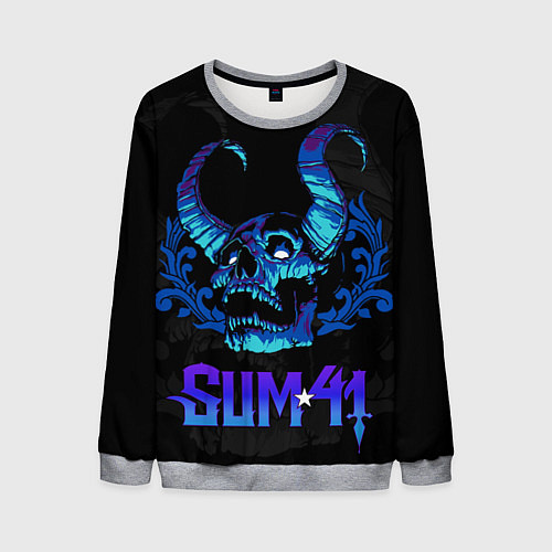 Мужской свитшот Sum41 horns skull / 3D-Меланж – фото 1