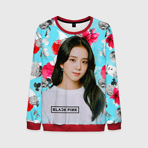 Мужской свитшот Jennie Kim Blackpink flowers / 3D-Красный – фото 1