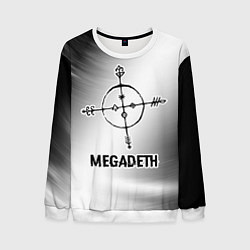 Мужской свитшот Megadeth glitch на светлом фоне