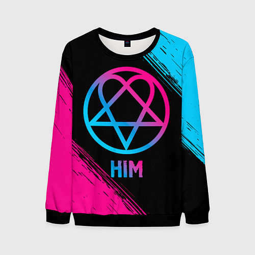 Мужской свитшот HIM - neon gradient / 3D-Черный – фото 1