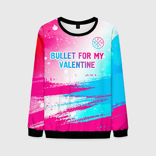 Мужской свитшот Bullet For My Valentine neon gradient style: симво / 3D-Черный – фото 1