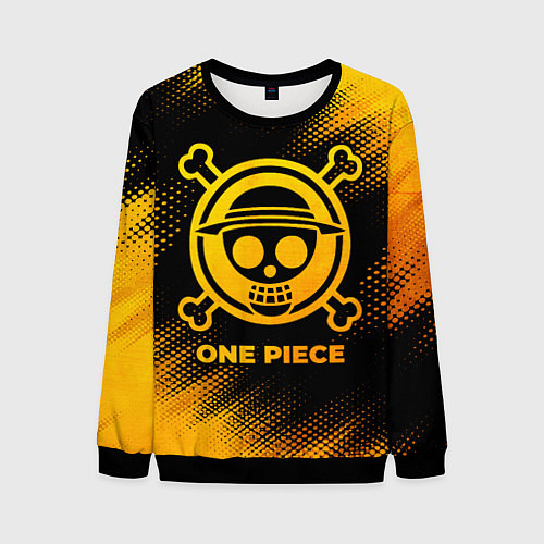 Мужской свитшот One Piece - gold gradient / 3D-Черный – фото 1